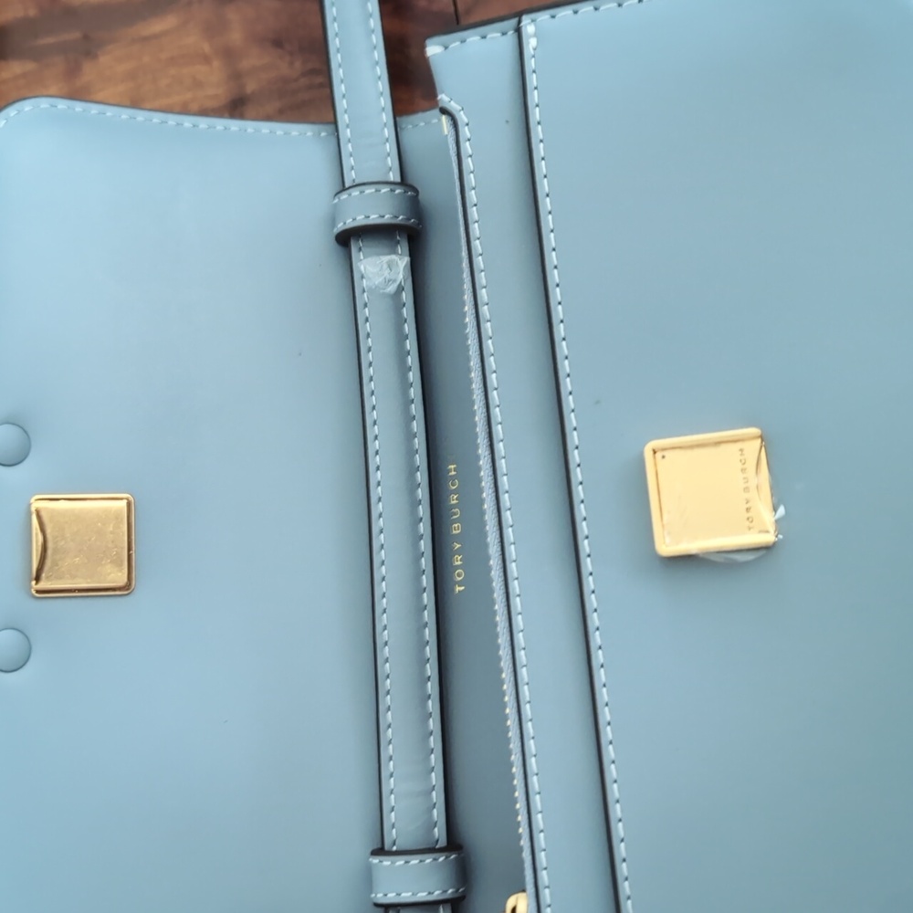 Tory Burch Cloud Blue Eleanor Crossbody + Dust Bag + Gift Bag Nwt ❤️ - Picture 11 of 12